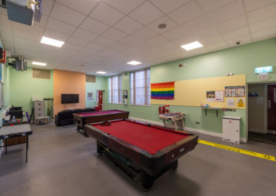 Bru Youth Services entertainment and social room